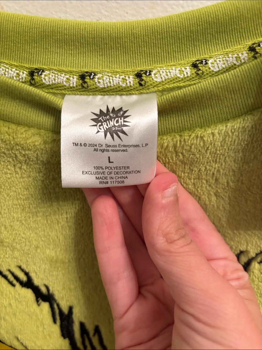 Dr. Seuss Grinch Green Cozy Fleece Sweater - Picture 8 of 10